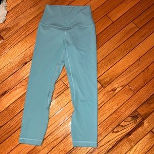 Lululemon cropped leggings worn 2x muted teal